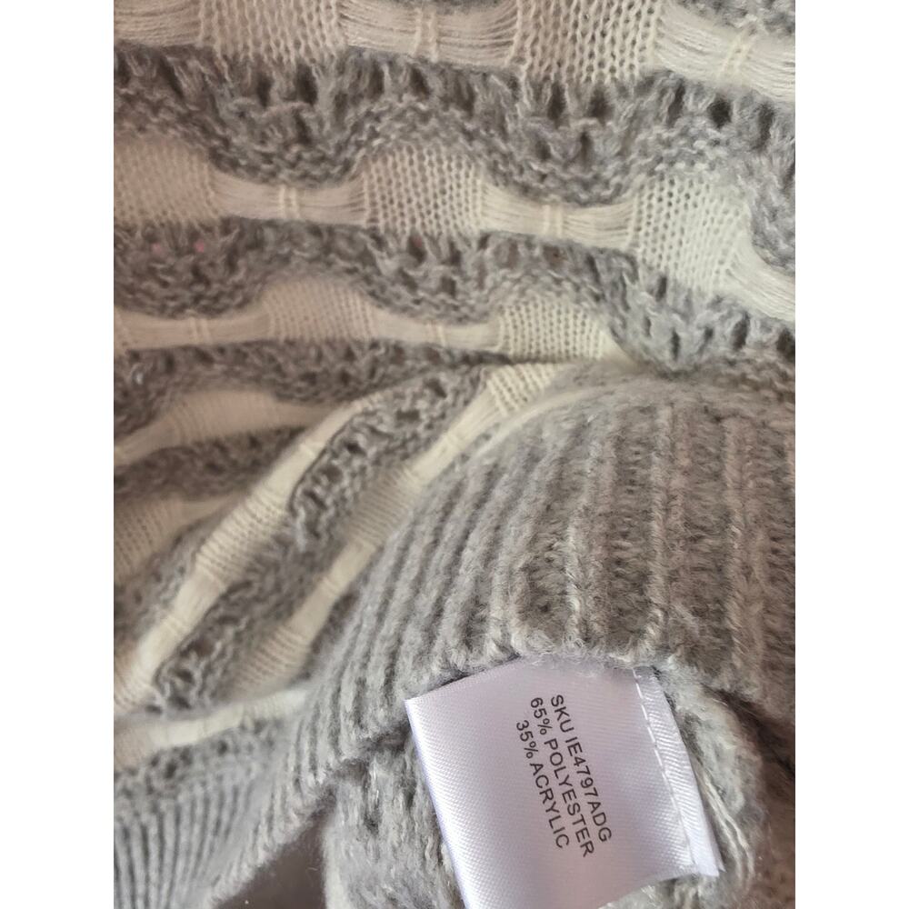 Absolutely Creative Worldwide‎ Mock Neck Sweater M Womens Grey White Loose Knit - Picture 4 of 5